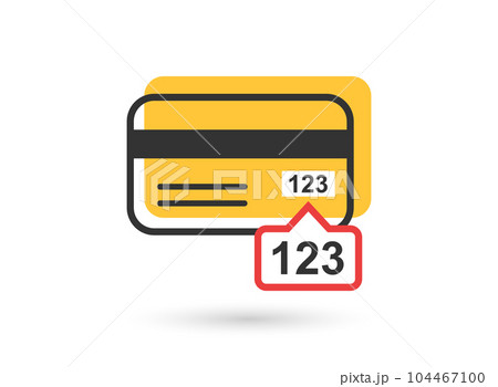 Credit card icon in flat style. CVV verification code vector illustration on isolated background. Payment sign business concept. 104467100