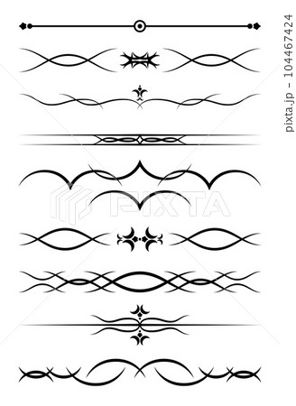 Vintage decoration, calligraphic ornament, corners and dividers vector illustration Vintage decoration, calligraphic ornament, corners and dividers vector illustration 104467424