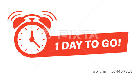 Last day icon in flat style. Promo label with alarm clock vector illustration on isolated background. Sale promotion 1 day to go sign business concept. 104467510