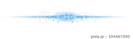 Blue horizontal lens flares. Laser beams, horizontal light rays. Beautiful light flares. Glowing streaks on transparent background. Png. 104467990