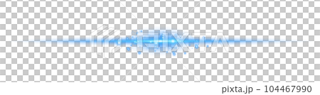 Blue horizontal lens flares. Laser beams, horizontal light rays. Beautiful light flares. Glowing streaks on transparent background. Png. 104467990