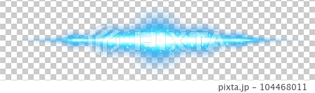Blue horizontal lens flares. Laser beams, horizontal light rays. Beautiful light flares. Glowing streaks on transparent background. Png. 104468011