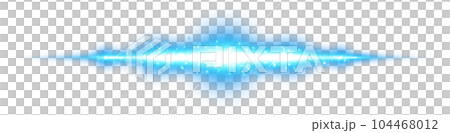 Blue horizontal lens flares. Laser beams, horizontal light rays. Beautiful light flares. Glowing streaks on transparent background. Png. 104468012