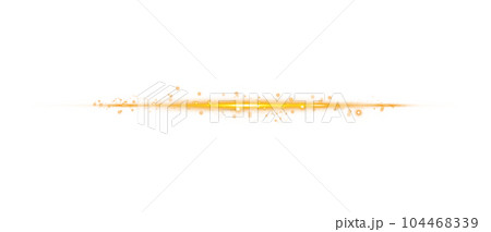 Yellow horizontal lens flares. Laser beams, horizontal light rays. Beautiful light flares. Glowing streaks on transparent background. Png. 104468339