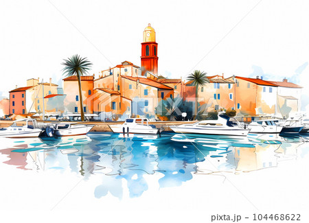 Beautiful view of the small town of Saint-Tropez, France Beautiful view of the small town of Saint-Tropez, France 104468622