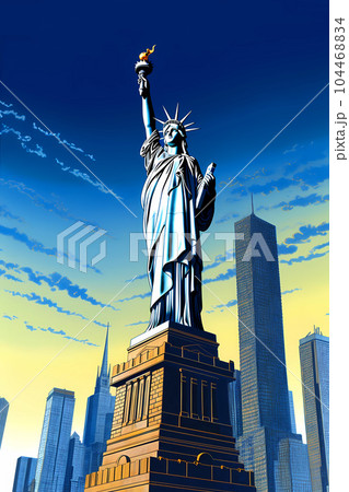 Illustration of the Statue of Liberty in New York, USA Illustration of the Statue of Liberty in New York, USA 104468834
