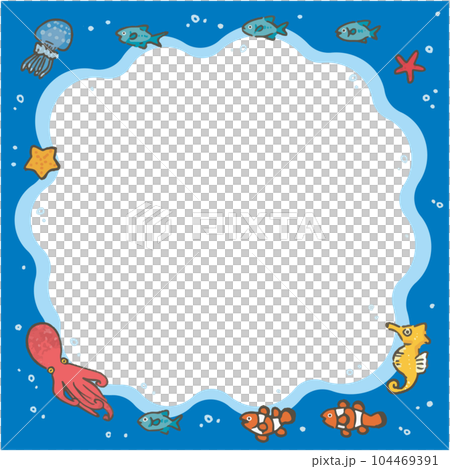 海裡的魚手繪框（方形） 104469391