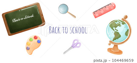 Cute items and supplies for back-to-school time. Cute items and supplies for back-to-school time. 104469659