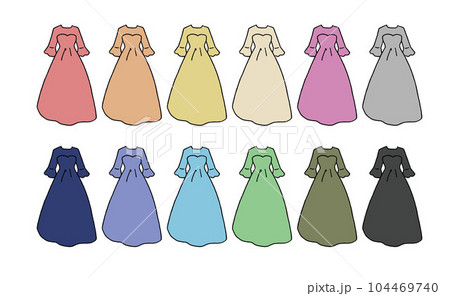 ドレスのイラストセット 104469740