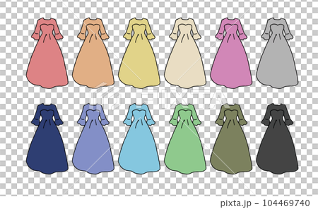 ドレスのイラストセット 104469740