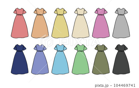 ドレスのイラストセット 104469741