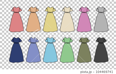 ドレスのイラストセット 104469741