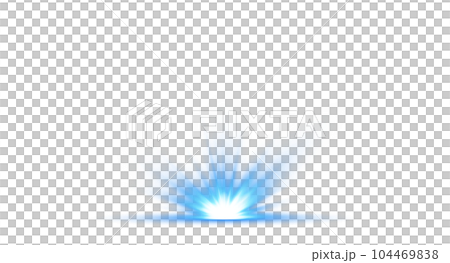 Blue star and sparks isolated on transparent background. Flares and sunbursts. Glowing light effects. PNG. 104469838