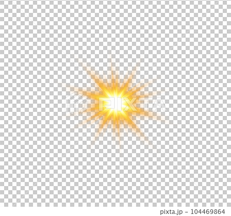Golden star and sparks isolated on transparent background. Flares and sunbursts. Glowing light effects. PNG. Golden star and sparks isolated on transparent background. Flares and sunbursts. Glowing light effects. PNG. 104469864