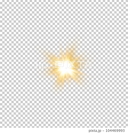 Golden star and sparks isolated on transparent background. Flares and sunbursts. Glowing light effects. PNG. Golden star and sparks isolated on transparent background. Flares and sunbursts. Glowing light effects. PNG. 104469993