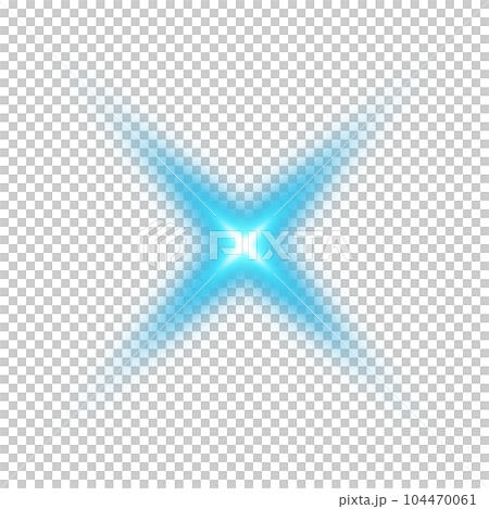 Blue star and sparks isolated on transparent background. Flares and sunbursts. Glowing light effects. PNG. 104470061