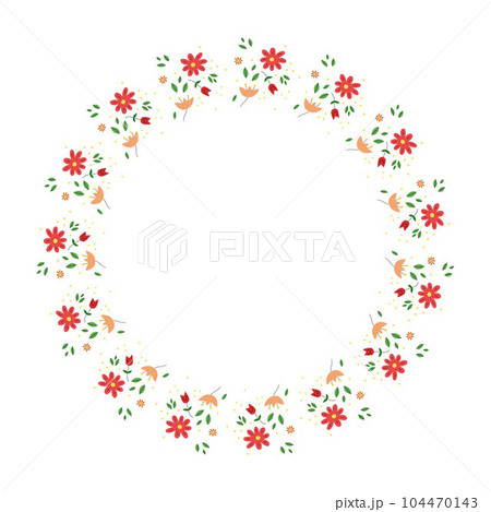 Circle floral pattern for decorations. Perfect for wedding and engagement party. 104470143