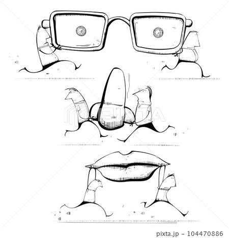 Carrying Face made of parts Carrying Face made of parts 104470886