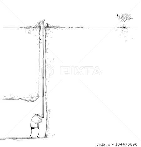 Man with periscope spies in bird 104470890
