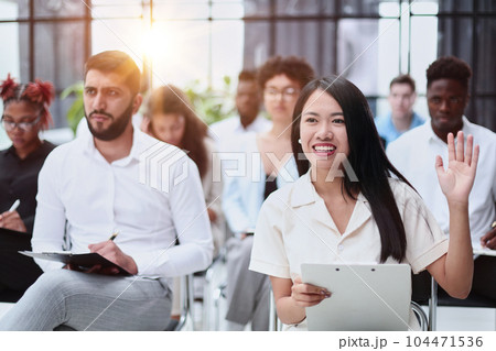 professionals having training class in the office. professionals having training class in the office. 104471536