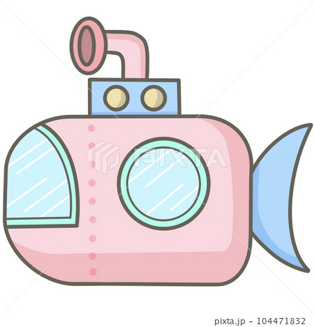 Cute pink pastel submarine 104471832