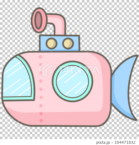 Cute pink pastel submarine 104471832