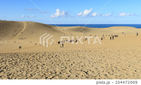 観光客でにぎわう秋の鳥取砂丘 《鳥取県》 観光客でにぎわう秋の鳥取砂丘 《鳥取県》 104472009
