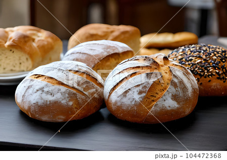 Some various bread served at the table. Some various bread served at the table. 104472368