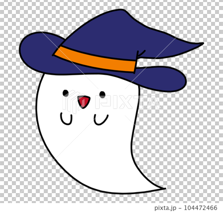 帽子をかぶったオバケのハロウィン向けのイラスト素材のイラスト素材