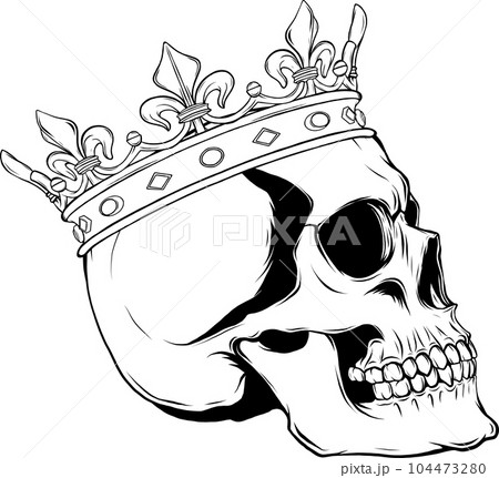 vector illustration of outline human skull design 104473280