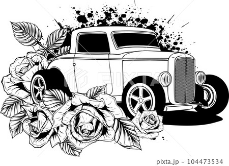 hot rod car icon. line style icon vector illustration. 104473534
