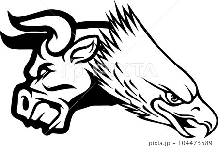 Eagle head in outline style. vector illustration 104473689