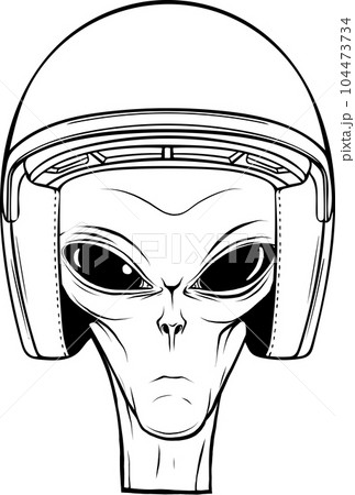Vector outline alien head vector illustration design 104473734