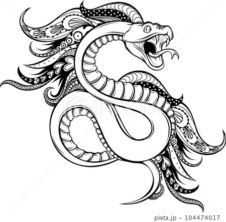 Snake outline icon. Viper animal badge Vector illustration. Snake outline icon. Viper animal badge Vector illustration. 104474017