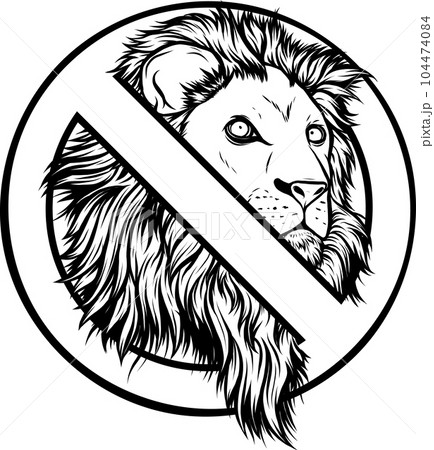 illustration vector of Lion head outline design 104474084