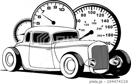 hot rod car icon. line style icon vector illustration. 104474119