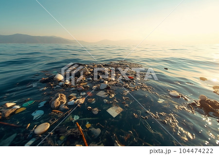 Garbage in the ocean sea Garbage in the ocean sea 104474222