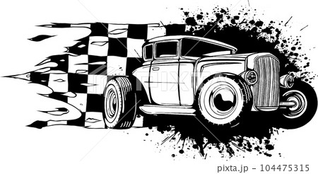 hot rod car icon. line style icon vector illustration. 104475315