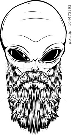Vector outline alien head vector illustration design 104475393