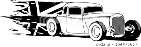 hot rod car icon. line style icon vector illustration. hot rod car icon. line style icon vector illustration. 104475657
