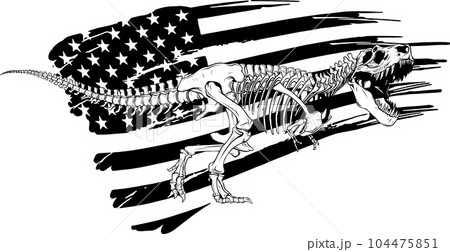 Tyrannosaurus Rex dinosaur skeleton silhouette vector illustration Tyrannosaurus Rex dinosaur skeleton silhouette vector illustration 104475851