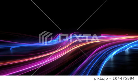 Background of bright luminous lines 104475994