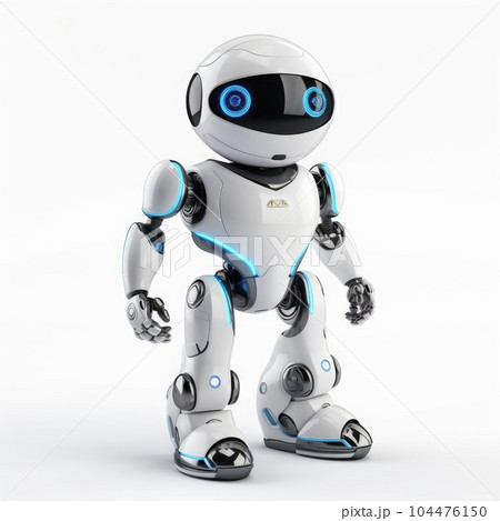 Small robot on a white background 104476150