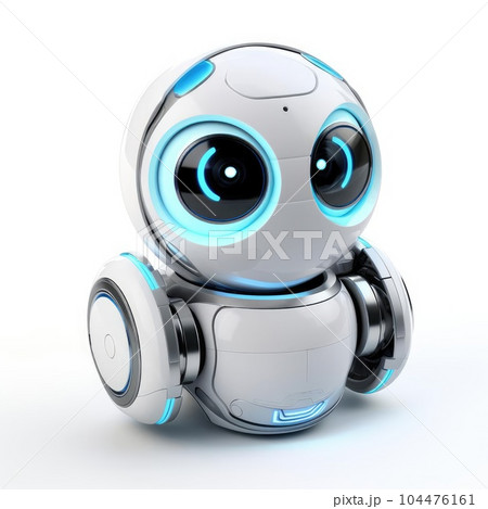 Small robot on a white background 104476161