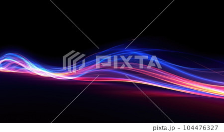 Background of bright luminous lines 104476327