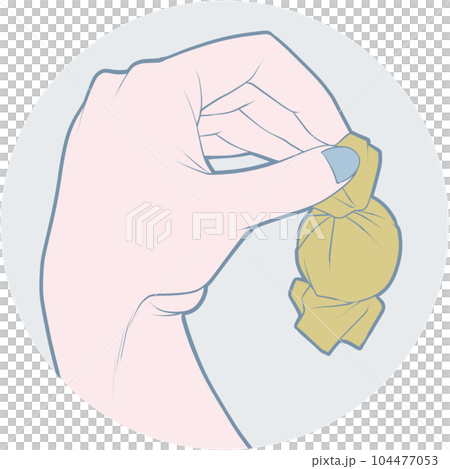 手拿著糖果或巧克力，手拿著糖果（白色聖誕節） 104477053