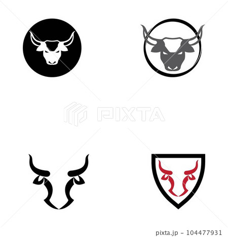 Bull head logo and symbol illustration 104477931