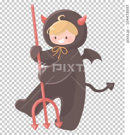 萬聖節兒童裝扮成小惡魔 萬聖節兒童裝扮成小惡魔 104478097