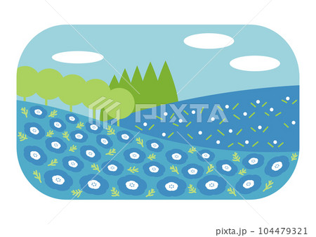 ネモフィラ畑のイラスト 104479321