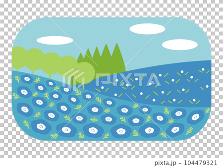 ネモフィラ畑のイラスト 104479321